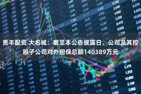 贵丰配资 大名城：截至本公告披露日，公司及其控股子公司对外担保总额140389万元